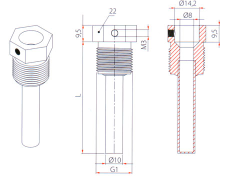 Гильзы для термометров БТ серии 211 - Нержавеющая сталь